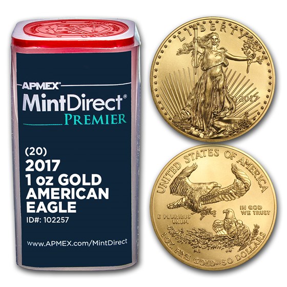 2017 1 oz Gold American Eagle (20-Coin MintDirect® Premier Tube) 2017 1 oz Gold American Eagle (20-Coin MintDirect® Premier Tube)